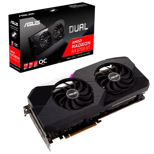Tarjeta de video Radeon RX 6700 XT 12GB GDDR6, ASUS DUAL OC, HDMI, DP, DUAL-RX6700XT-O12G, 3 AÑOS DE GARANTIA NACIONAL