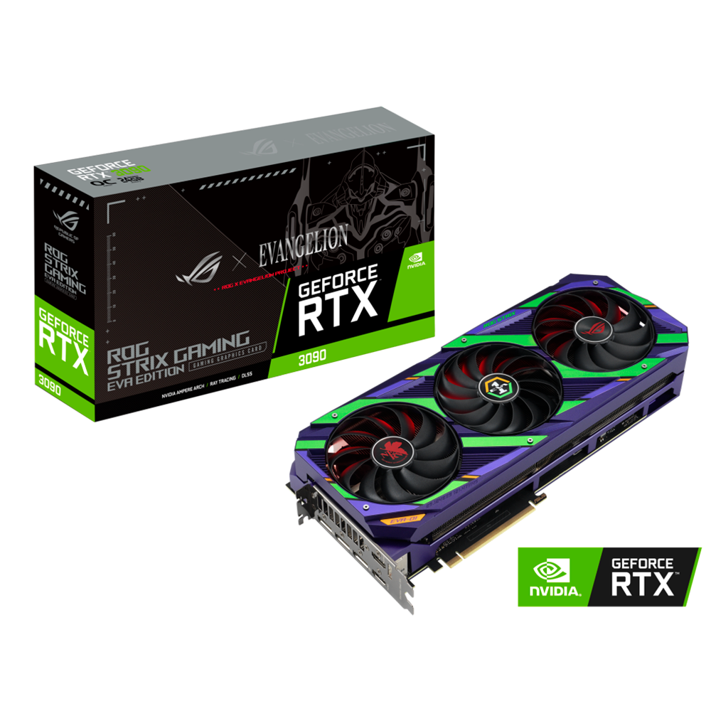 Tarjeta de Video Nvidia GeForce RTX 3090 OC 24GB, ASUS ROG STRIX EVANGELION, 3 AÑOS DE GARANTIA NACIONAL, ASUSEVA, ROG-STRIX-RTX3090-O24G-EVA