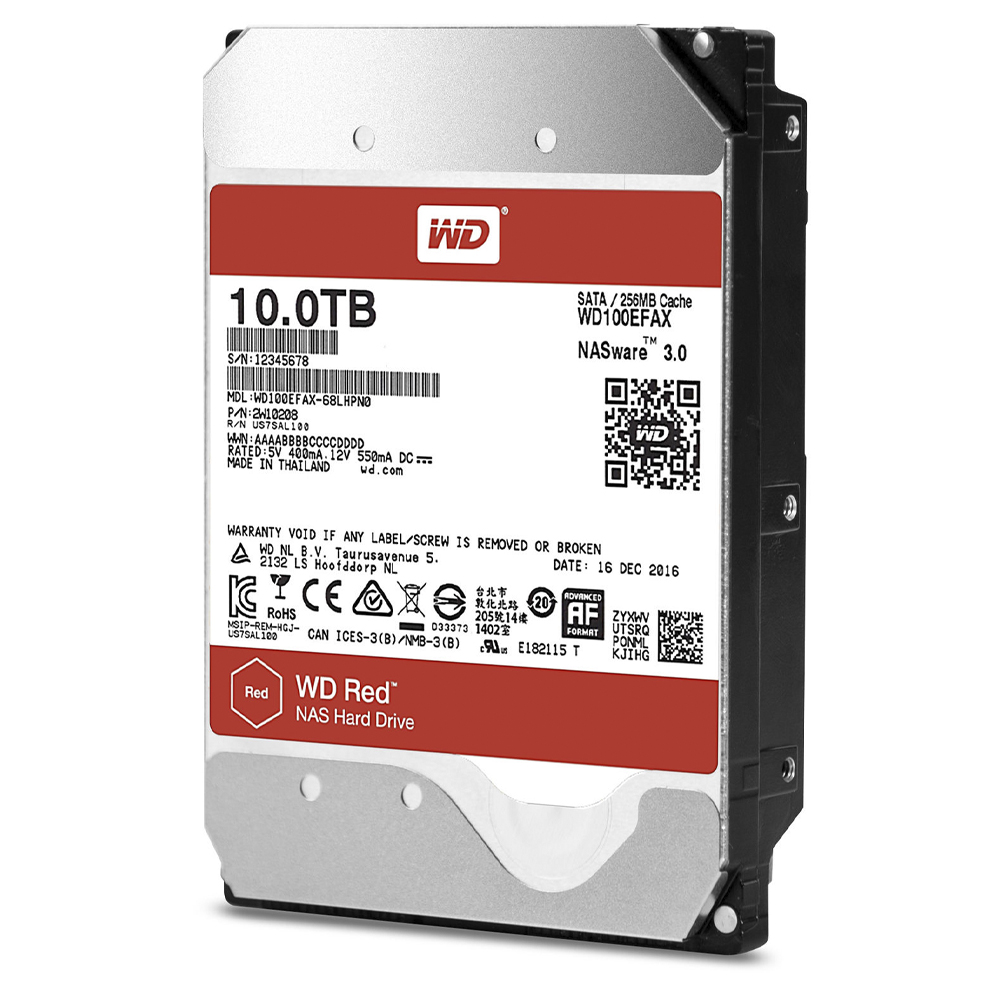 Disco Duro Interno 10TB 3.5" SATA3 5400RPM, 256MB Cache/ Nuevo WD RED - WD100EFAX