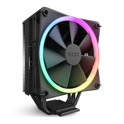 Disipador CPU NZXT T120 RGB Negro, Enfriador de Aire para CPU, Tubos de Cobre conductivos, Rodamientos dinámicos de fluidos, Compatibilidad AMD e Intel, RC-TR120-B1, NZXTPROMO