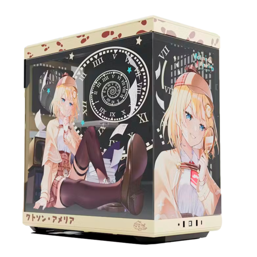 Gabinete HYTE Y40 Amelia Watson, ATX Mid Tower, 2x120mm Ventiladores, Cristal Templado, PCIE 4.0, Amelia Edition, CS-HYTE-Y40-AME/