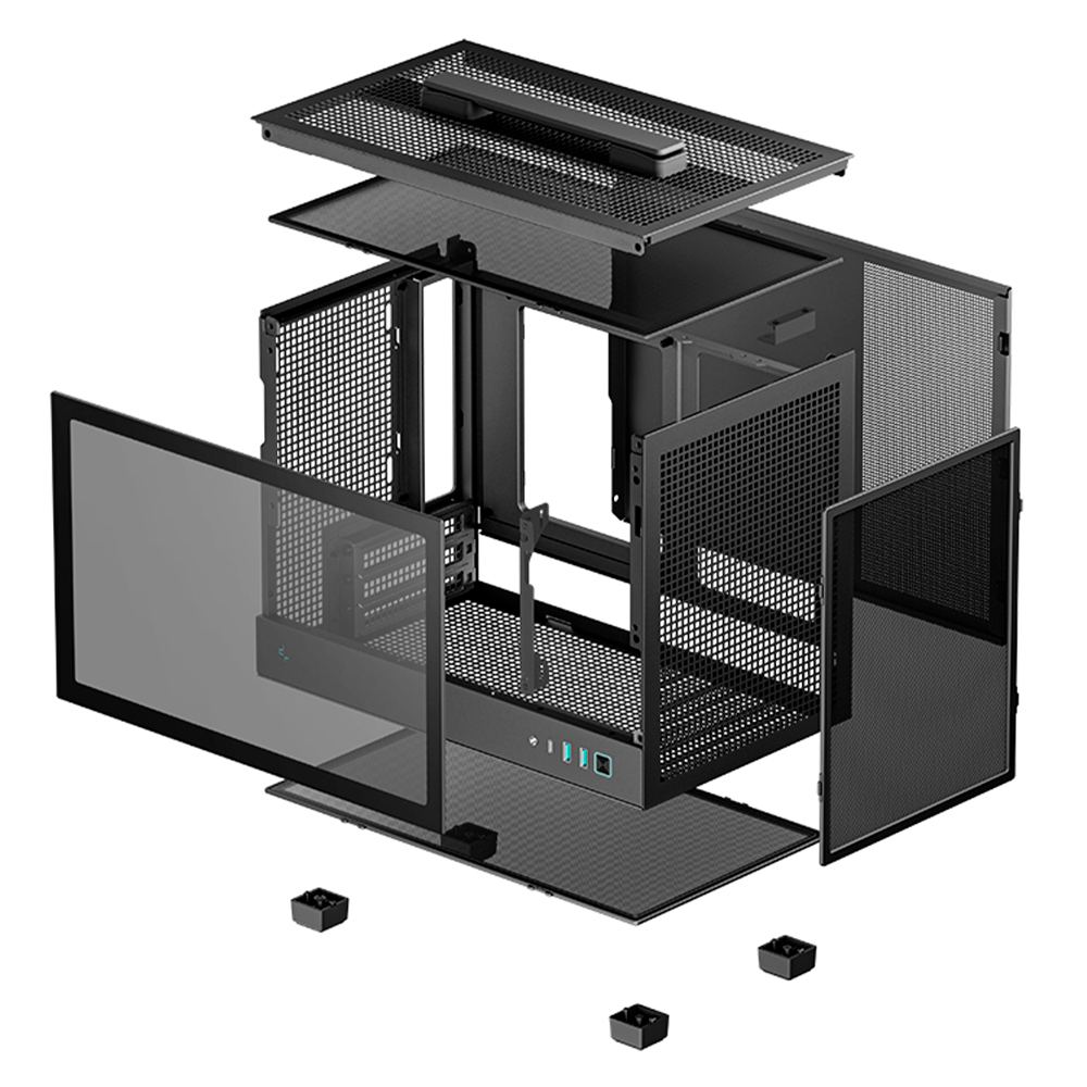 Gabinete DEEPCOOL CH160 Black, Mini-ITX, Cristal Templado, Paneles de Flujo de Aire Alto, Refrigeraciones Hasta 172mm de Altura, R-CH160-BKNGI0-G-1 - Image 8