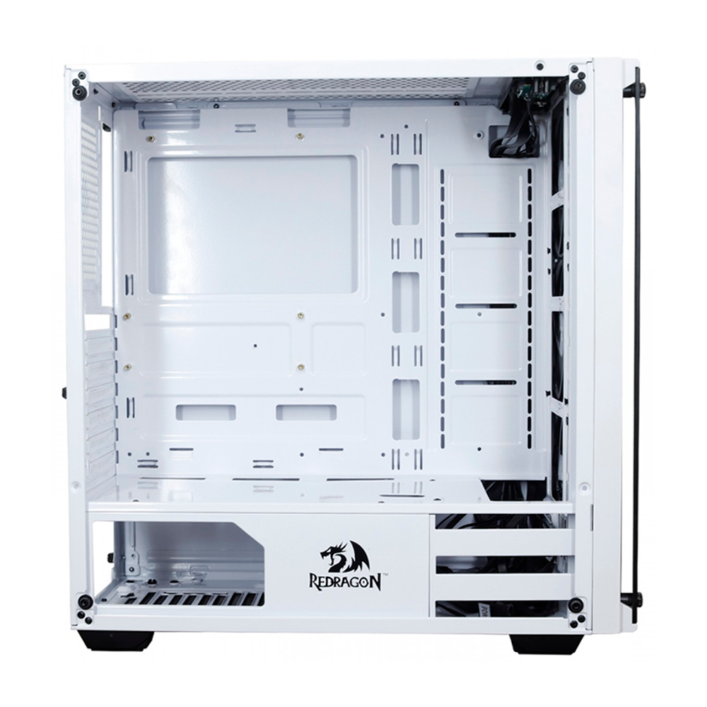 Gabinete Gamer Redragon Wheel Jack, White, Mid Tower, Crstal Templado, RGB, GC-606WH-3RGB - Image 4