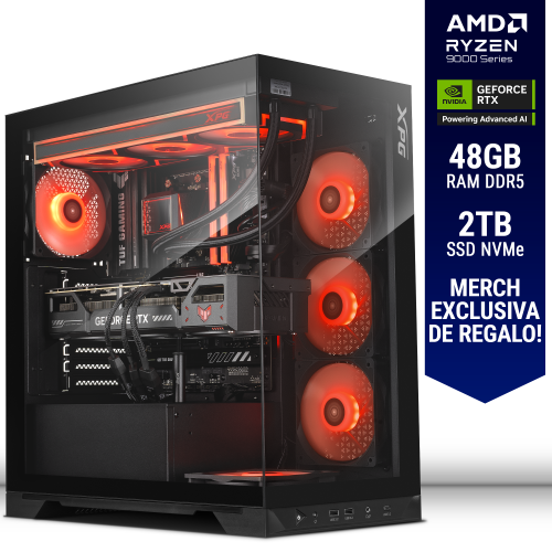 Computadora ULTIMATE PC VANQUISHER, POWERED BY XPG, RTX 5070 Ti 16GB GDDR7, AMD Ryzen 7 9800X3D, 48GB RAM DDR5, 2TB SSD M.2 PCIe Gen4, 850W 80+ GOLD, WiFi y Bluetooth, Licencia Windows 11 de regalo, XPGULT, RTXS50