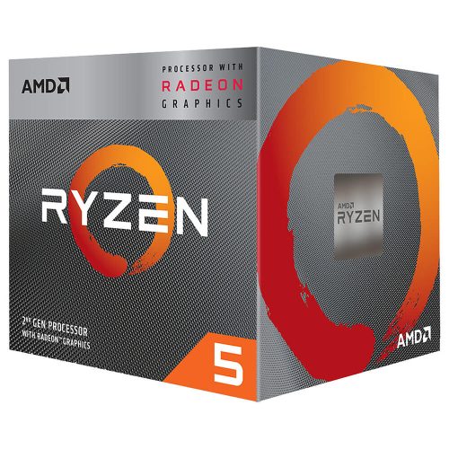 Procesador AMD Ryzen 5 3400G, 4 Núcleos, 2MB Caché, Incluye Disipador, YD3400C5FHSBX