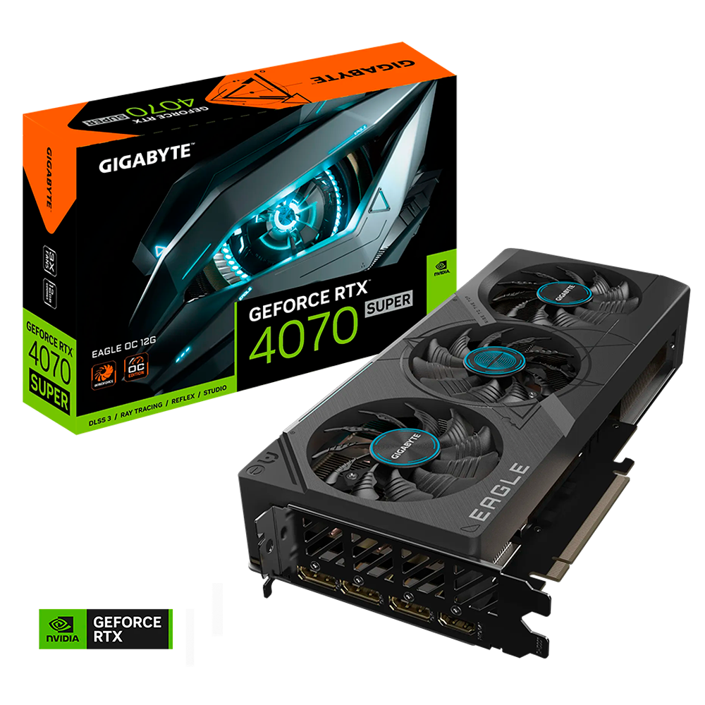 Tarjeta de Video GIGABYTE GeForce RTX 4070 SUPER EAGLE OC 12GB, GDDR6X, GV-N407SEAGLE OC-12GD
