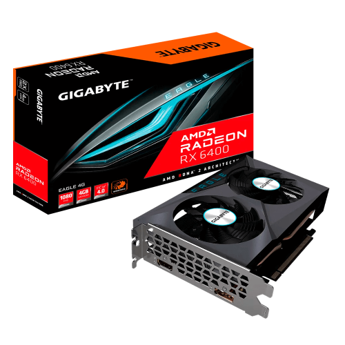 Tarjeta de Video Gigabyte AMD Radeon RX 6400 EAGLE 4G, 4GB 64-bit GDDR6, PCI Express 4.0, GV-R64EAGLE-4GD /