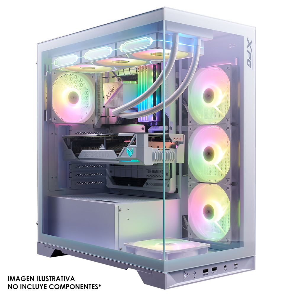 Gabinete XPG INVADER X BTF, Midi-Tower, ATX/Micro-ATX/Mini-ITX, USB 3.2, 5 Ventiladores Instalados, Blanco, INVADERBTFMT-WHCWW