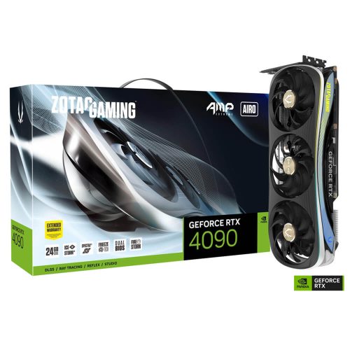 Tarjeta de video NVIDIA GeForce RTX 4090 24GB, ZOTAC GAMING GeForce RTX 4090 AMP Extreme AIRO, 24GB GDDR6X, ZT-D40900B-10P, 2 AÑOS DE GARANTIA NACIONAL