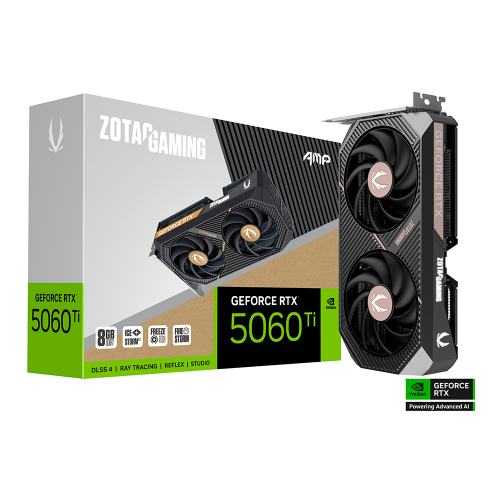 Tarjeta de Video Zotac NVIDIA GeForce RTX 5060Ti AMP, 8GB 128-bit GDDR7, PCI Express x16 5.0, ZT-B50610F-10M