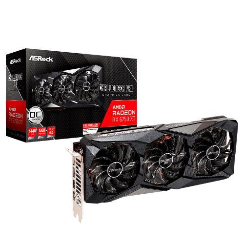 Tarjeta de video Asrock RX 6750 XT CHALLENGER PRO 12GB OC, PCI Express 4.0 Support, 3 x DisplayPort 1.4, Boost Clock: Up to 2618 MHz, 18 Gbps, RX6750XT CLP 12GO