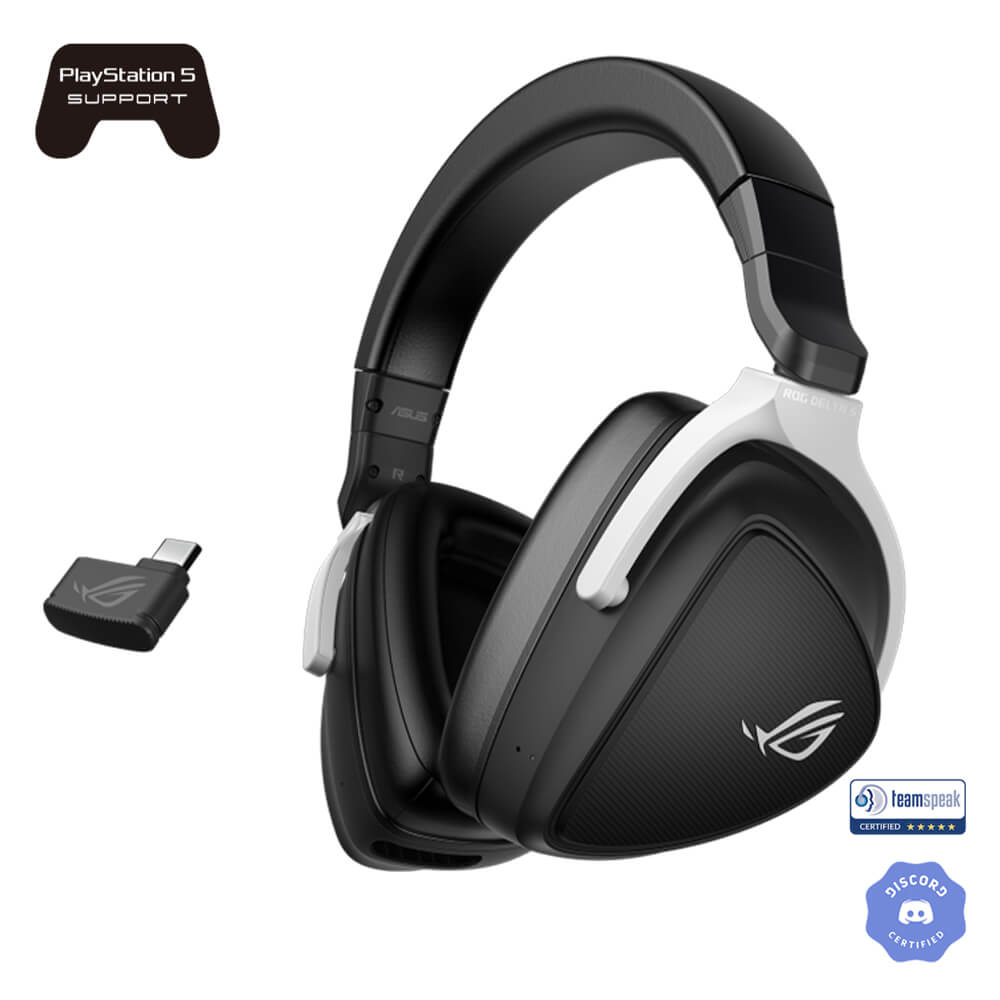 Asus ROG Delta S Wireless Gaming Headset, Micrófonos AI Beamforming con cancelación de ruido AI, Compatibles con PC, Mac, PlayStation 5, Nintendo Switch, ROG DELTA S WIRELESS