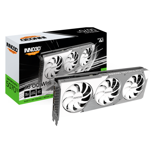 Tarjeta de Video INNO3D NVIDIA GeForce RTX 5070 Ti X3 OC Edition, 16GB GDDR7, DisplayPort x3, HDMI, White, N507T3-16D7X-176068W