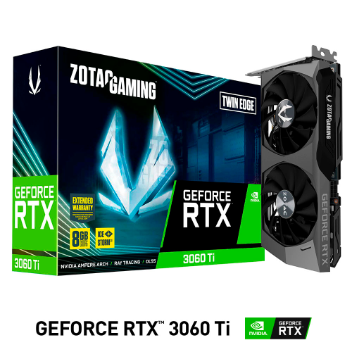 Tarjeta de Video Nvidia GeForce RTX 3060 TI, ZOTAC TWING FAN LHR, ZT-A30610E-10MLHR, 2 AÑOS DE GARANTIA NACIONAL