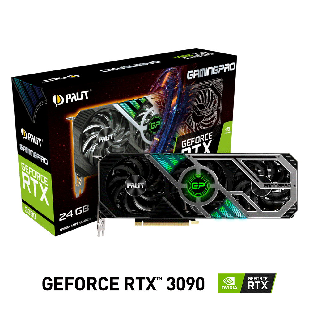 Tarjeta de Video Nvidia GeForce RTX 3090 24GB, Palit Gaming Pro, NED3090019SB-132BA, 1 AÑO DE GARANTIA NACIONAL