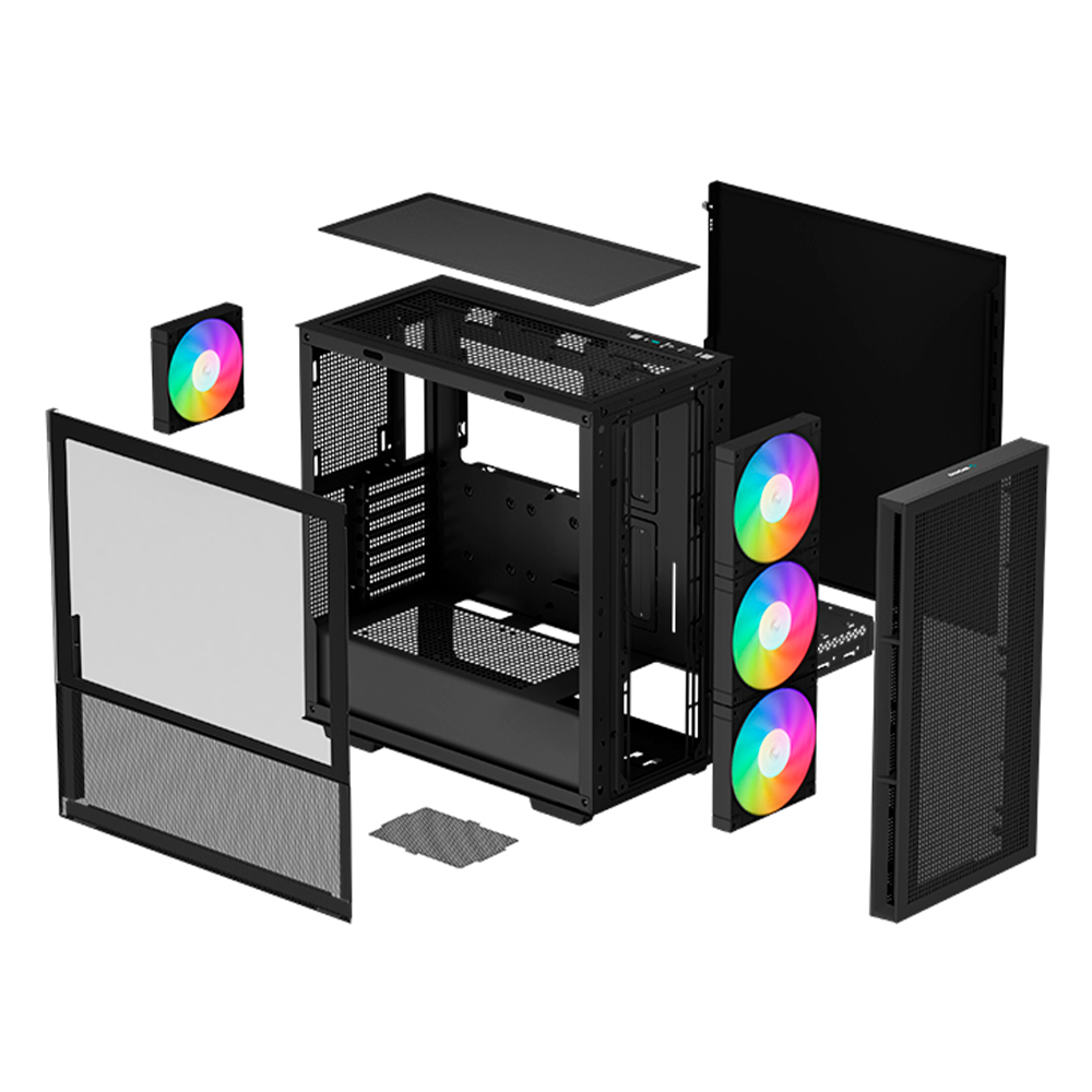 Gabinete Deepcool CH560, Negro, Cristal Templado, RGB, Excelente Flujo de aire, Incluye 4 Ventiladores, R-CH560-BKAPE4-G-1 // YYGH3 - Image 5