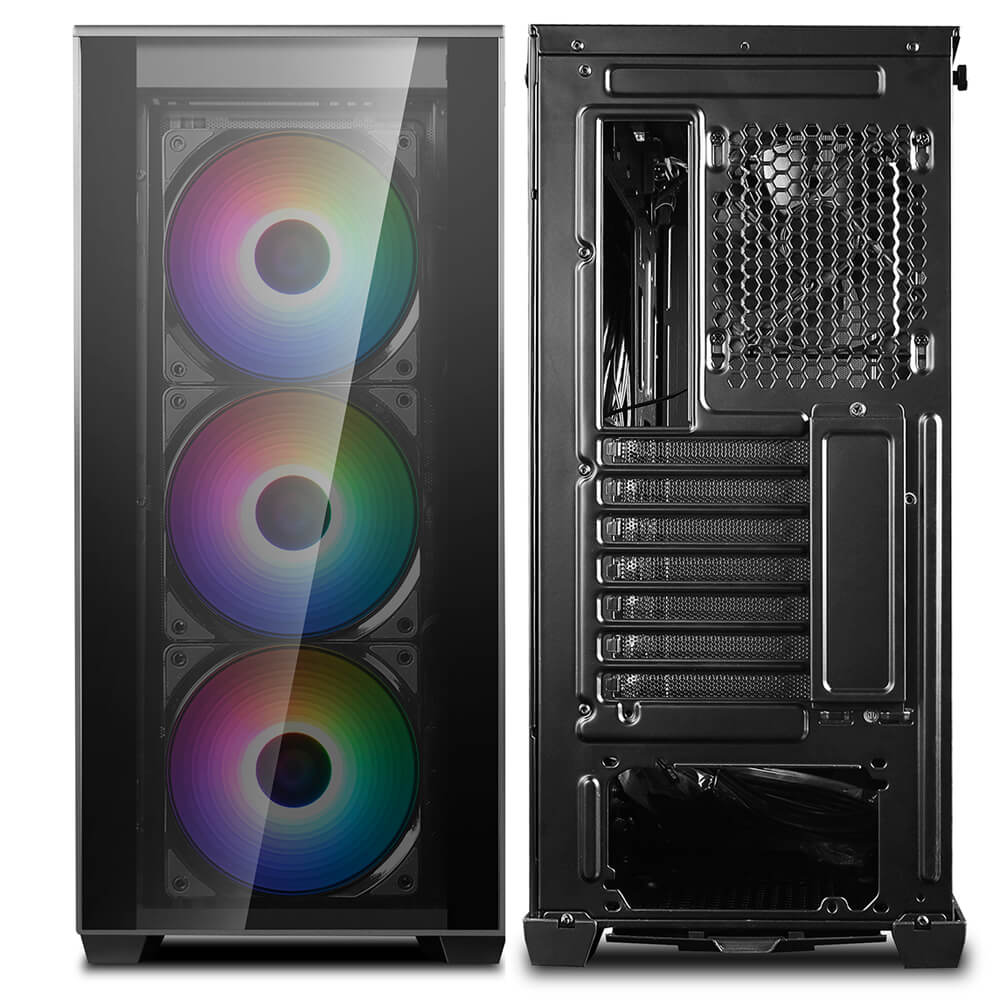 Gabinete Deepcool Matrexx 70 ADD-RGB 3F Black, Asus Aura Sync, Cristal Templado, E-ATX - DP-ATX-MATREXX70-BKG0P-3F - Image 3