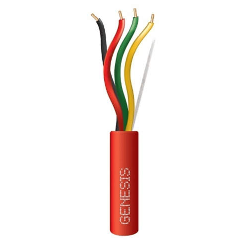GENESIS 4307-1104/1000 Bobina de 305 Metros de Alambre, 4 x 18 AWG, Riser, Tipo FPLR-CL3R, Resistente al Fuego, Color Rojo, Para Sistemas Contra Incendio o Sistemas de Evacuación