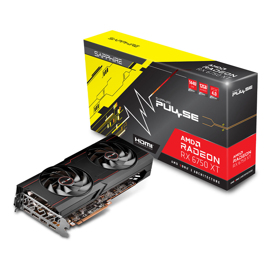 Tarjeta de video Radeon RX 6750 XT 12GB GDDR6, Sapphire Pulse, HDMI, DP/ PCI-e 4.0, Nuevo Chip RDNA 2, 11318-03-20G, 1 AÑO DE GARANTIA NACIONAL