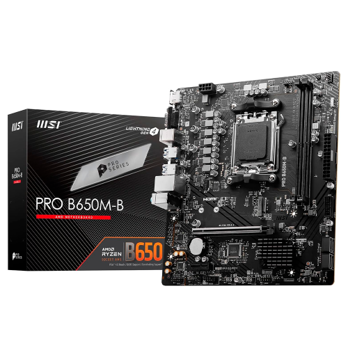 Tarjeta Madre MSI PRO B650M-B, Micro-ATX, AM5, AMD B650, Up to 96GB DDR5, HDMI/DP, PRO B650M-B