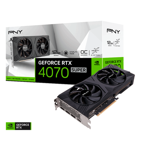 Tarjeta Video PNY Geforce RTX 4070 SUPER VERTO OC, 12GB GDDR6X, VCG4070S12DFXPB1-O