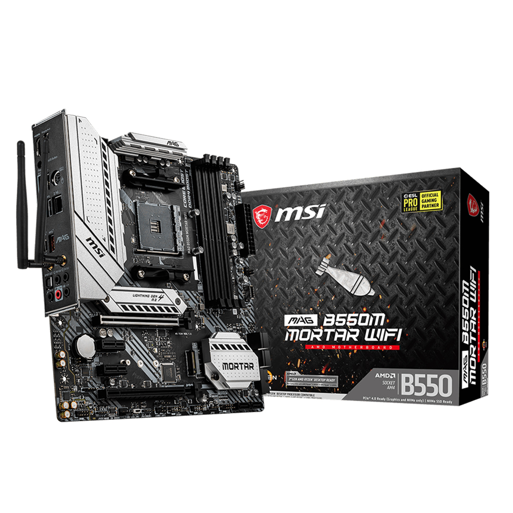 Tarjeta Madre MSI MAG B550M MORTAR WIFI, AM4, AMD RYZEN 3000 SERIES, Micro-ATX