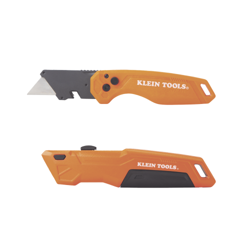 KLEIN TOOLS 44312 Juego de Navajas Multiusos Deslizable y Plegable de 135º o 180º con Botón de liberación Rápida y Fácil