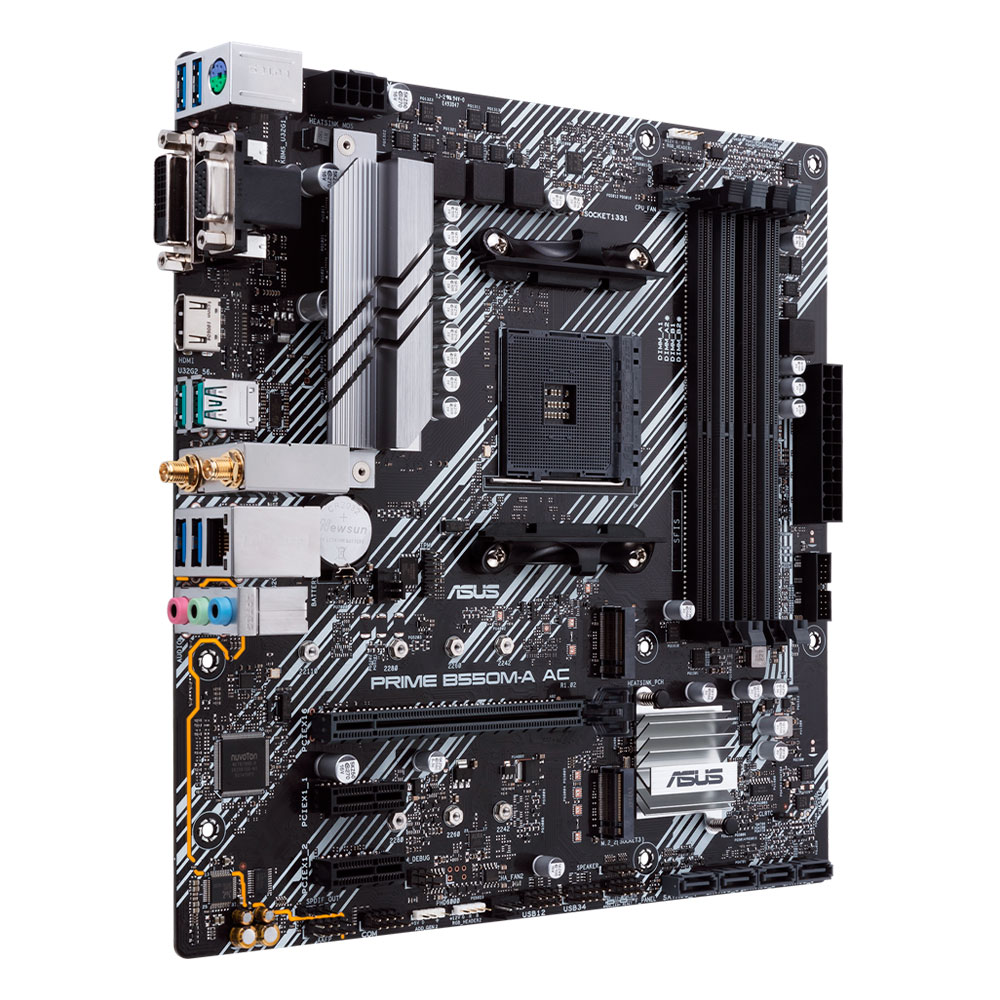 Tarjeta Madre Asus PRIME-B550M-A-AC, AM4, AMD RYZEN 3000 SERIES, micro ATX, PRIME B550M-A AC, ABF/ NAVIDAD - Image 2
