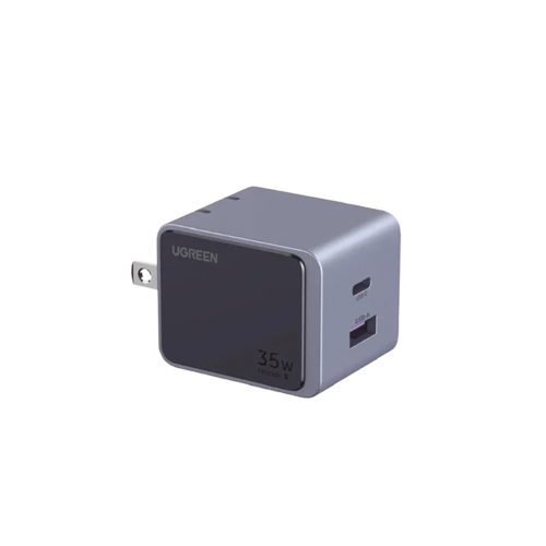 UGREEN 45222 Cargador de 35W serie Nexode S | 2 Puertos de Carga Rápida | 1 USB-C | 1 USB-A | Tecnología GaN II | PD3.0 | QC4.0 | FCP/SCP/AFC/PPS/PPS2.0 | Tecnología de Protección Térmica | Optimiza la Carga | Carcasa Ignifuga.