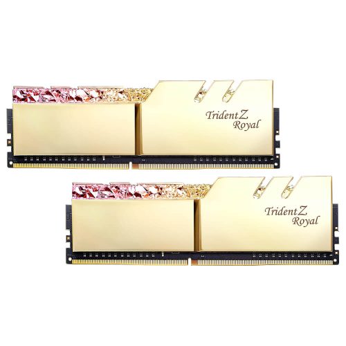 Memoria RAM de Lujo 16GB DDR4 GSkill Trident Z Royal, RGB Gold, 3000Mhz Kit 2x8GB, F4-3000C16D-16GTRG, PROMOG.S. /MAX. 1 X CLIENTE