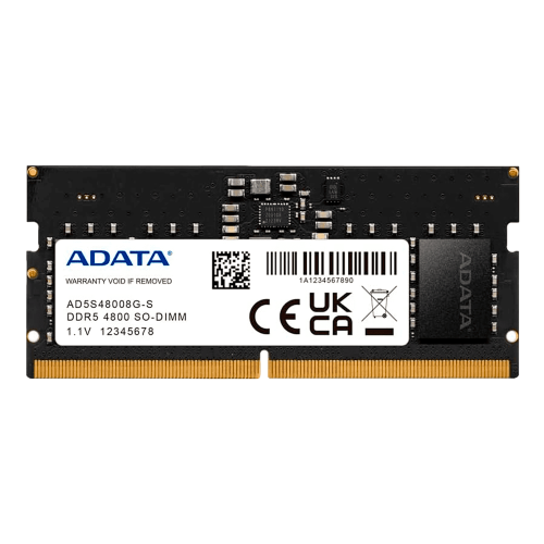 Memoria RAM Adata AD5S48008G-S, DDR5, 4800MHz, 16GB, On-Die ECC, CL40, SO-DIMM, AD5S480016G-S /MAX. 1 X CLIENTE
