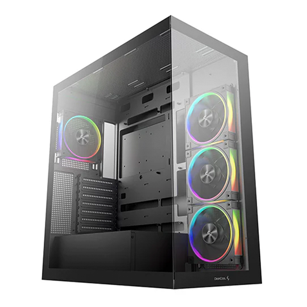 Gabinete DeepCool CG580 4F V2, Midi-Tower, ATX/Micro-ATX/Mini-ITX, USB 3.0, Sin Fuente, 4 Ventiladores ARGB Instalados, Negro, R-CG580-BKADA4-G-2