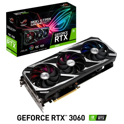 Tarjeta de Video Nvidia GeForce RTX 3060, ASUS ROG STRIX OC, ROG-STRIX-RTX3060-O12G-GAMING, 3 AÑOS DE GARANTIA NACIONAL