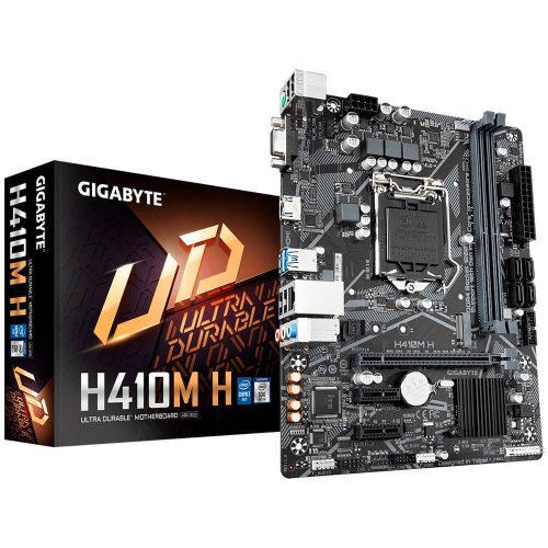 Tarjeta Madre Gigabyte H410M H Socket LGA1200 Intel H410 Micro-ATX, DDR4, Intel Core 10th Generación