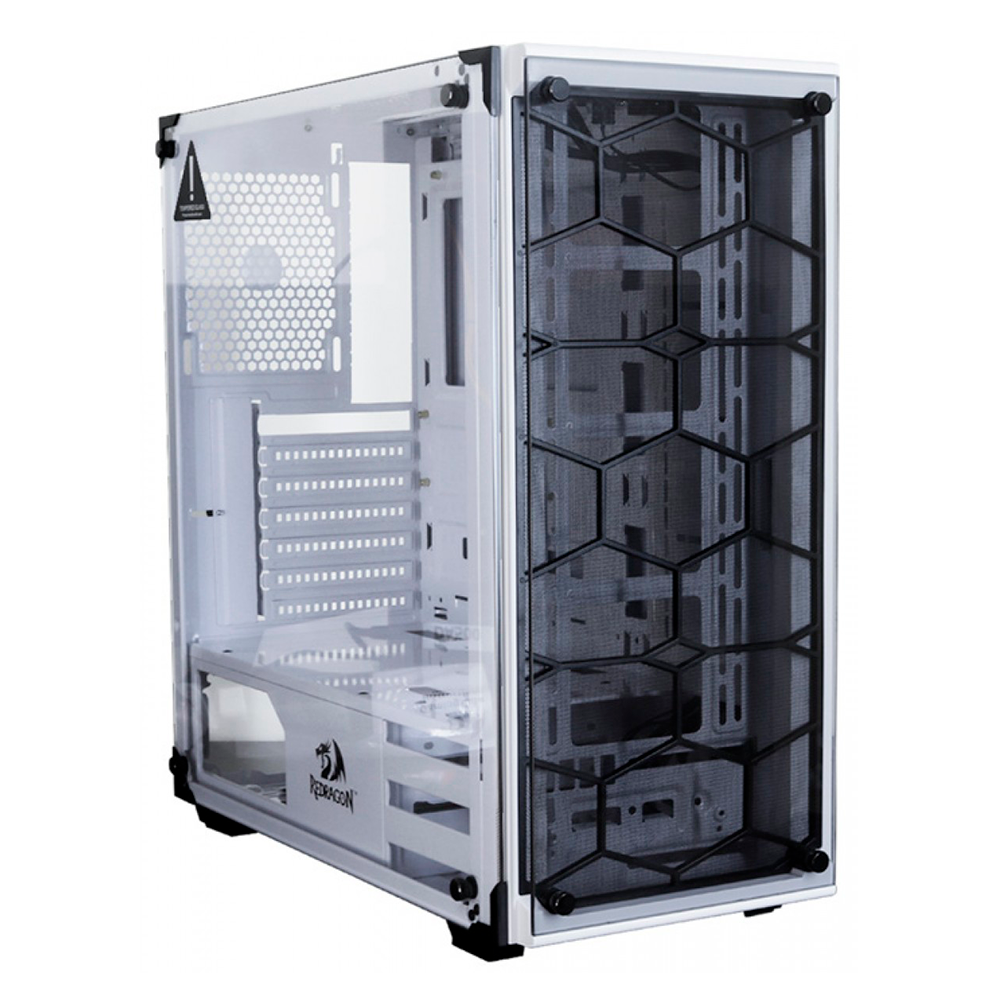 Gabinete Gamer Redragon Wheel Jack, White, Mid Tower, Crstal Templado, RGB, GC-606WH-3RGB - Image 2
