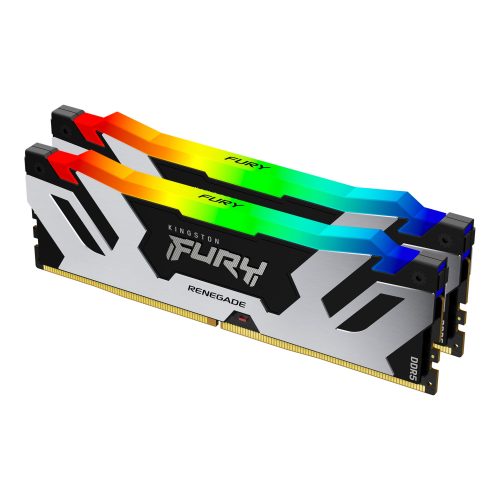 Kit Memoria RAM Kingston FURY Renegade RGB Silver DDR5, 6400MHz, 32GB (2 x 16GB), Non-ECC, CL32, XMP, KF564C32RSAK2-32, /MAX. 1 X CLIENTE