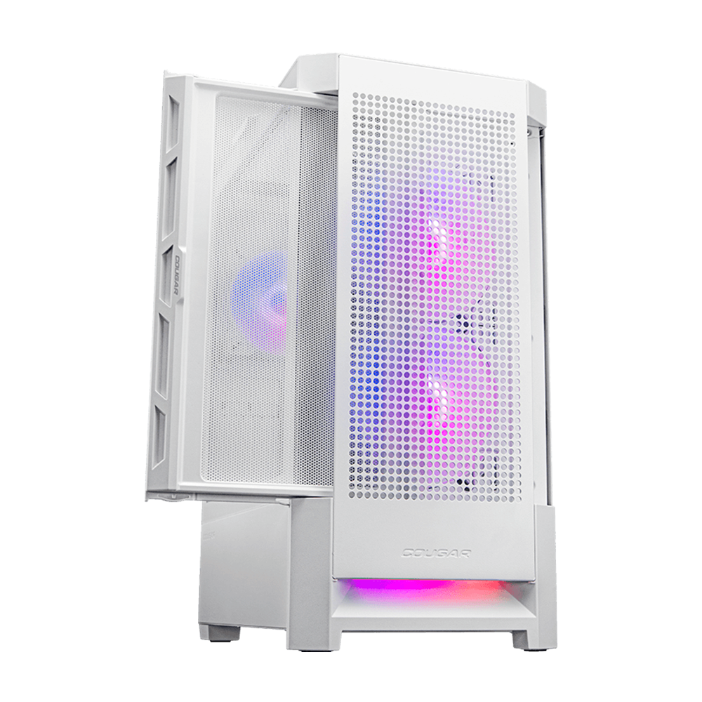 Gabinete Cougar DUOFACE RGB, Doble panel frontal: Malla y RGB, Cristal Templado, RGB, Excelente Flujo de Aire, Blanco, 385ZD10.0003 - Image 2