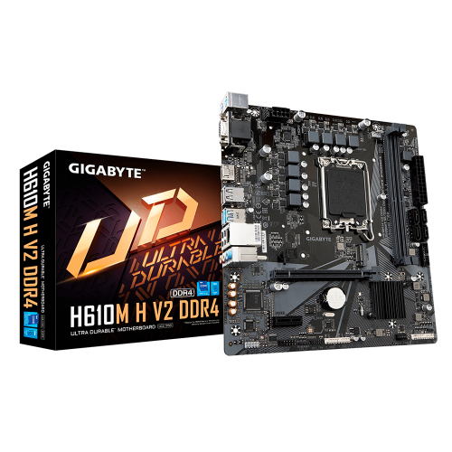 Tarjeta Madre Gigabyte H610M H V2 DDR4, Socket LGA1700, Intel H610 Express, Micro-ATX, HDMI, Up To 64GB DDR4, H610M H V2 DDR4