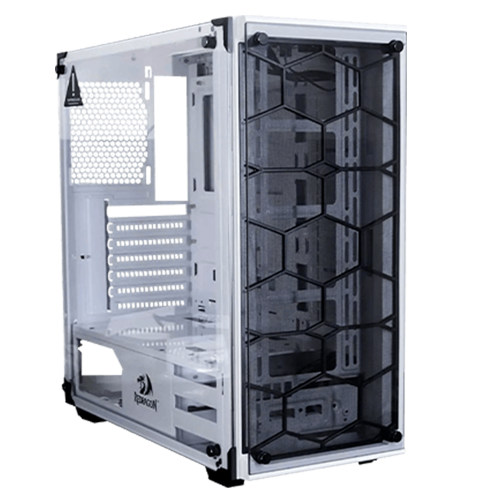 Gabinete Gamer Redragon Wheel Jack, White, Mid Tower, Crstal Templado, GC-606WH