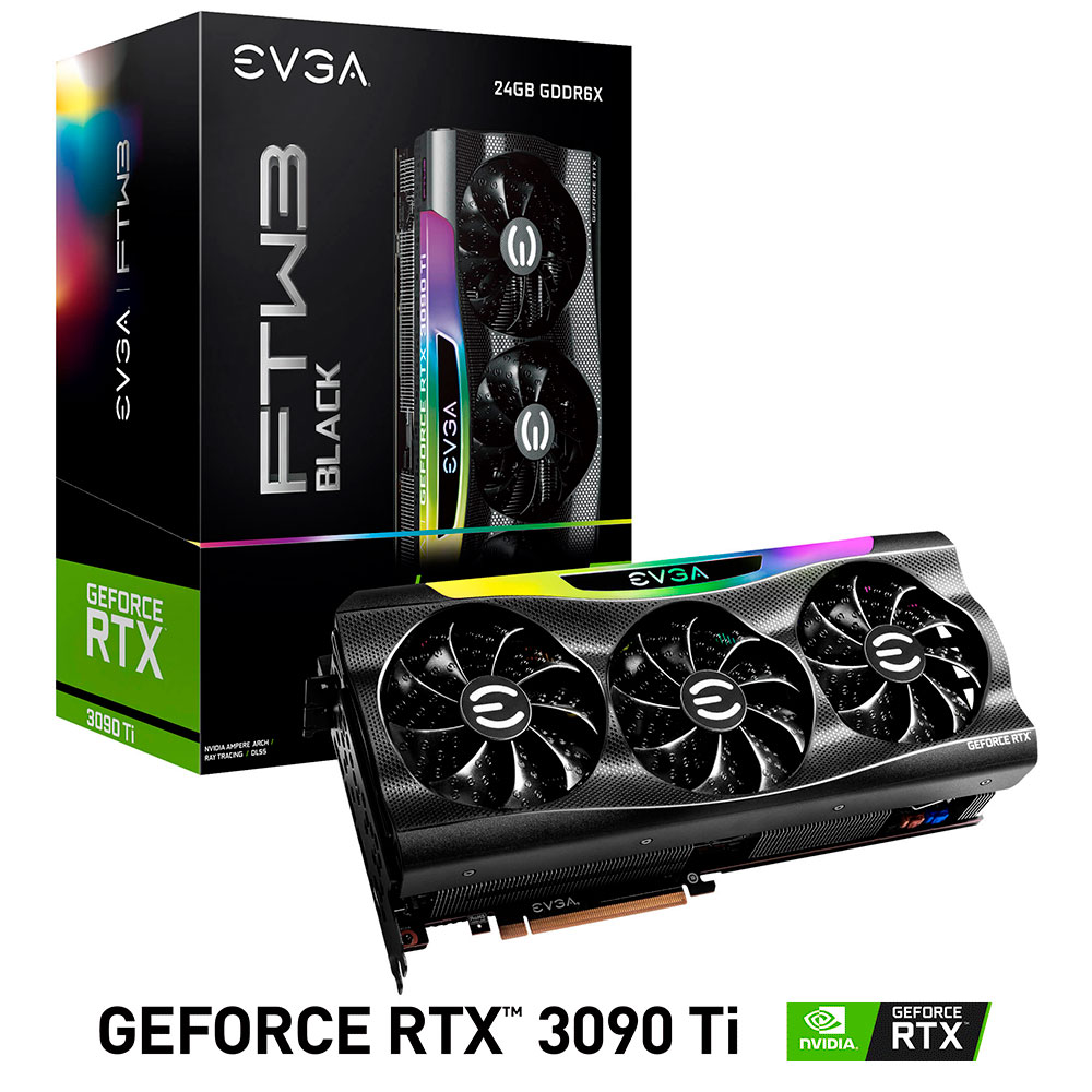 Tarjeta de Video Nvidia GeForce RTX 3090 TI 24GB, EVGA FTW3 BLACK GAMING, 24G-P5-4981-KR, 1 AÑO DE GARANTIA NACIONAL