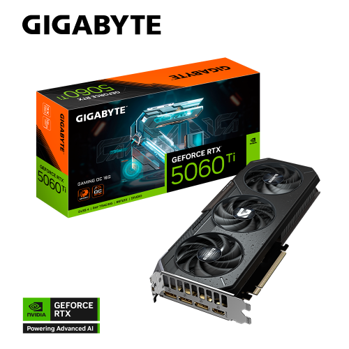 Tarjeta de Video GIGABYTE NVIDIA GeForce RTX 5060 Ti GAMING OC Edition, 16GB, 128-bit GDDR7, PCI Express Gen 5, GV-N506TGAMING OC-16GD, RTXS50