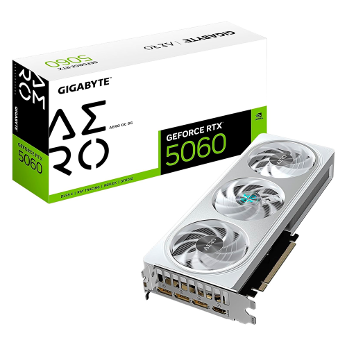 Tarjeta de Video Gigabyte NVIDIA GeForce RTX 5060 AERO OC Edition, 8GB 128-bit GDDR7, PCI Express 5.0, GV-N5060AERO OC-8GD