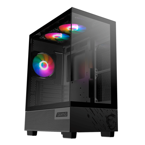Gabinete MSI PAG PANO M110A, Micro-ATX/ITX, Cristal, ARGB, USB 3.2, 3 Ventiladores Instalados, Negro, MAG PANO 100R PZ, M110A/ NAVIDAD