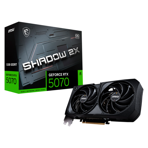 Tarjeta de video MSI NVIDIA GEFORCE RTX 5070 SHADOW 2x, 12 GB, PCIE Express 5.0, 912-V532-011, RTXS50