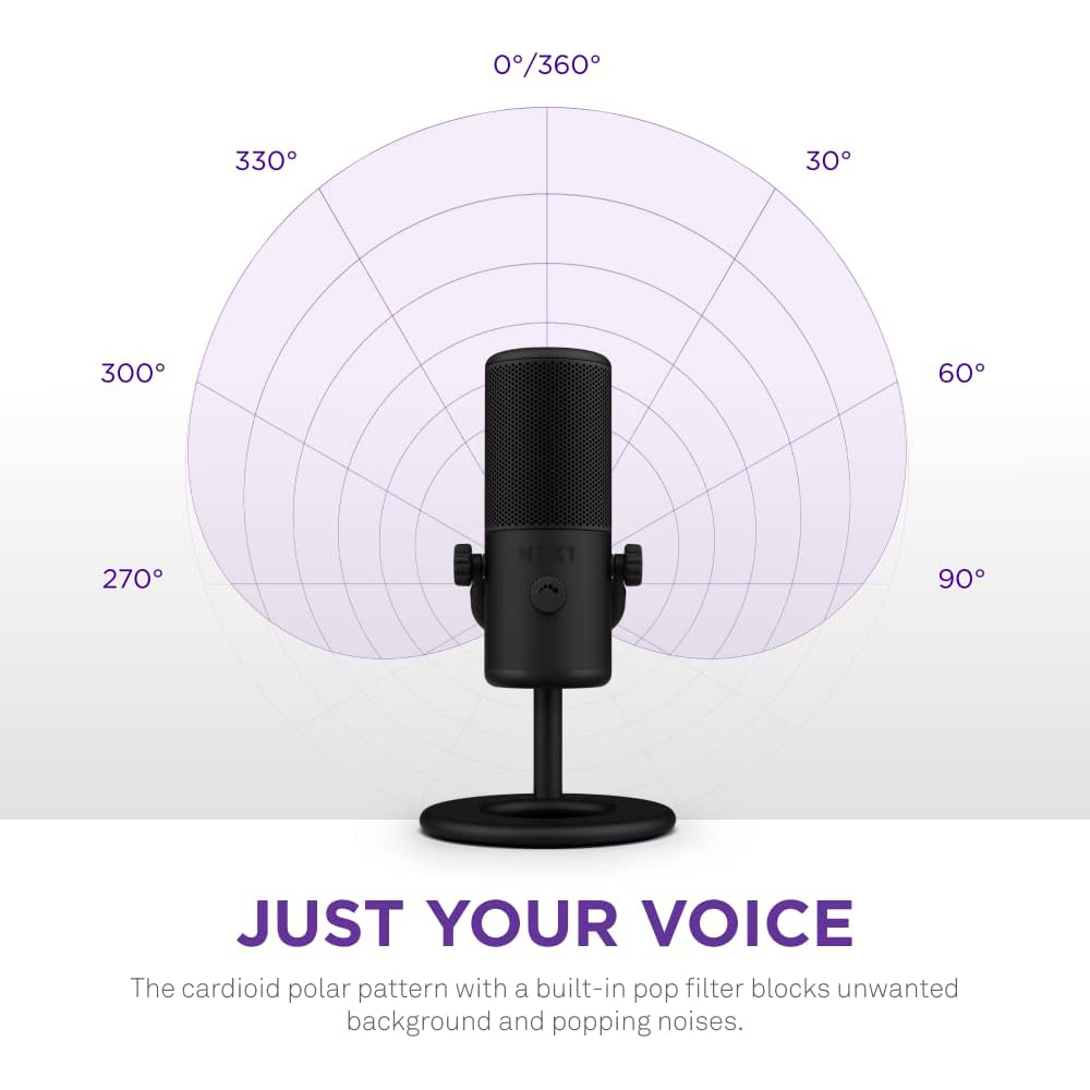 Micrófono NZXT Capsule Mini, USB Microphone, High Resolution, Cardioid Polar Pattern, Ideal para Streaming, Pop Filter, Adjustable Stand, Negro, AP-WMMIC-B1 - Image 4