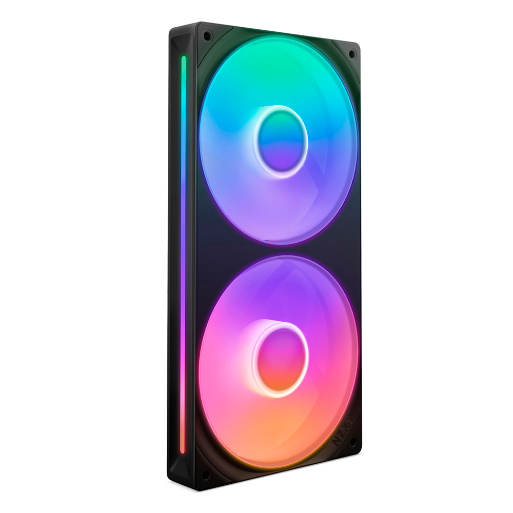 Unidad de Ventilador monocasco NZXT F240 RGB Core, 240mm con 2 Ventiladores RGB de 120mm, Control de Velocidad e iluminación, Alta presión estática y Flujo de Aire, 8 LED ARGB/ Negro, RF-U24HF-B1/ NAVIDAD
