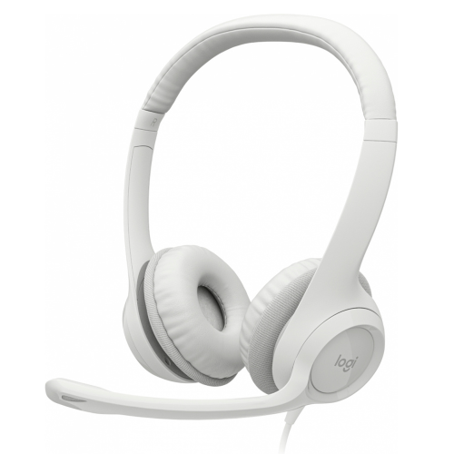 Audífonos con Micrófono Logitech H390, Alámbrico, 1.9 Metros, USB, Blanco, 981-001285
