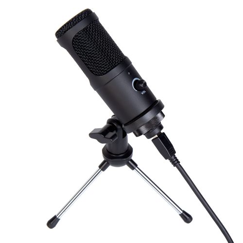 Microfono Profesional para Streaming, Xzeal XZ250 XZST250B, Conectividad USB, No requiere amplificador, Tripie y soporte incluidos, PROMOXZEAL