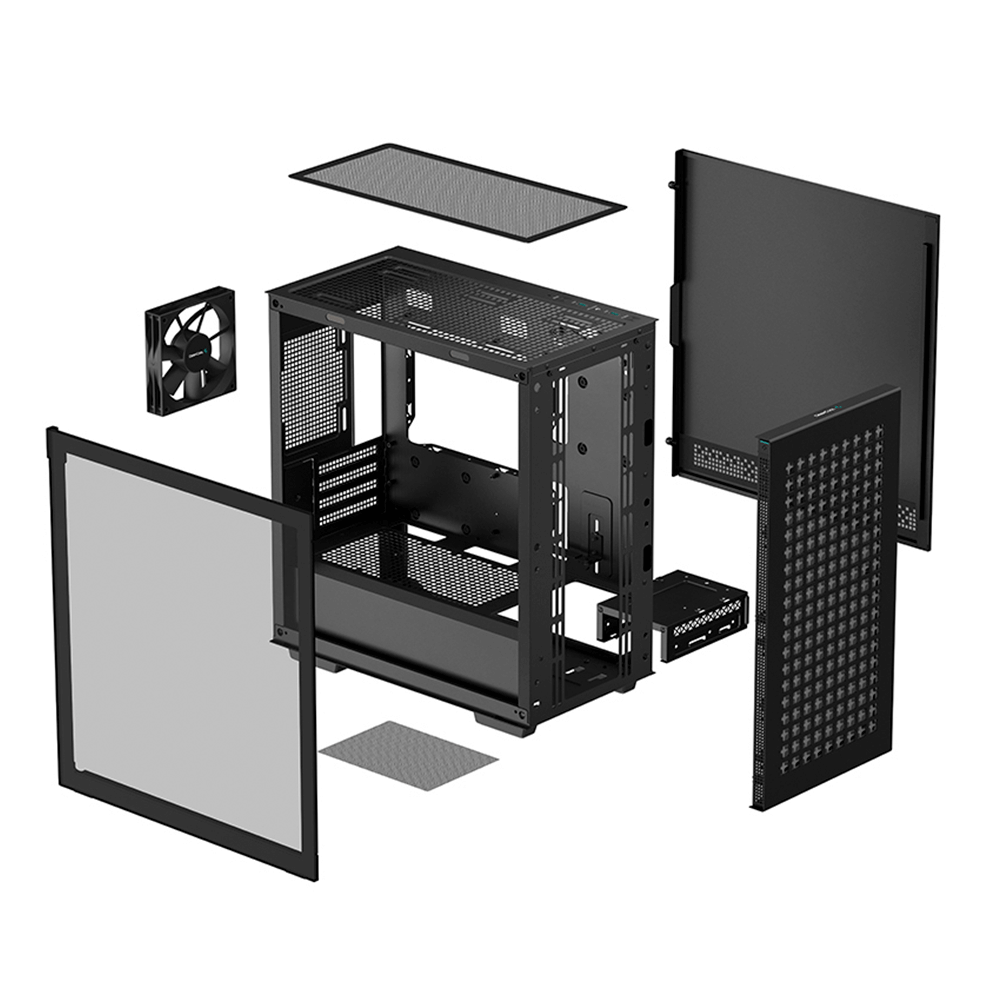 Gabinete Gamer DeepCool CH370, Cristal Templado, Mini-Tower, Micro-ATX/Mini-ITX, USB 3.2, Sin Fuente, 1 Ventilador Instalado, Negro, R-CH370-BKNAM1-G-1 - Image 6