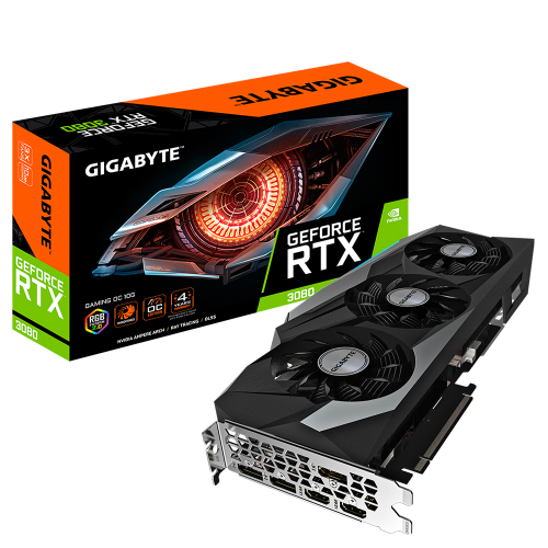 Tarjeta de Video Nvidia GeForce RTX 3080 10GB, Gigabyte Gaming OC LHR, GV-N3080GAMING OC-10GD, 3 AÑOS DE GARANTIA NACIONAL